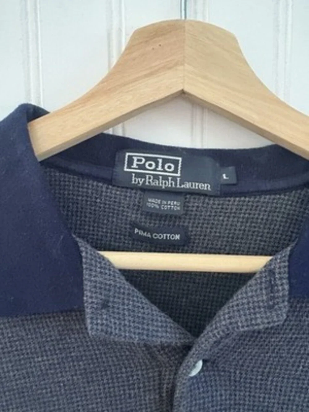 Vintage Polo Ralph Lauren Herringbone Pima Cotton  90s Old Money -Size Large